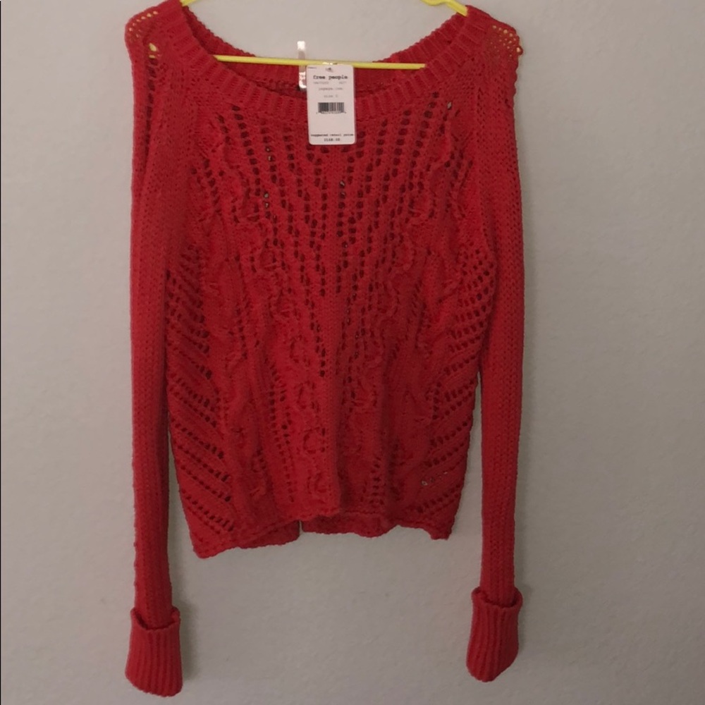 Free People Sweater. Size small “papaya” coral